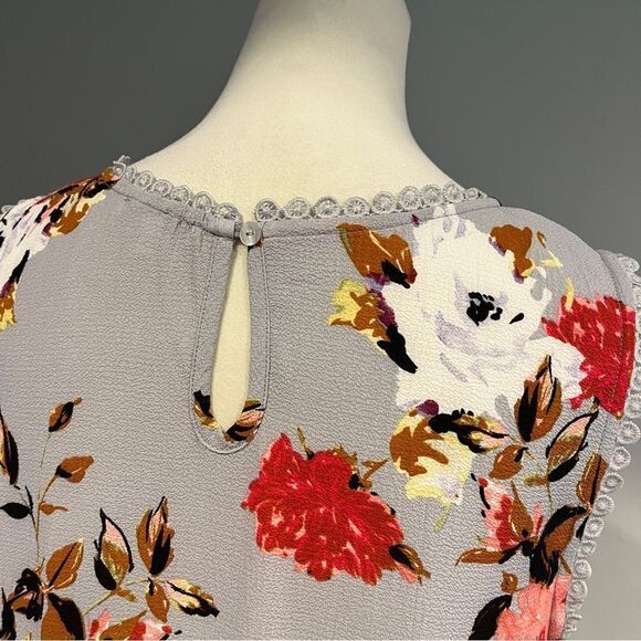 Jodifl scoop neck sleeveless floral a-line tunic / mini dress size medium - Picture 7 of 13